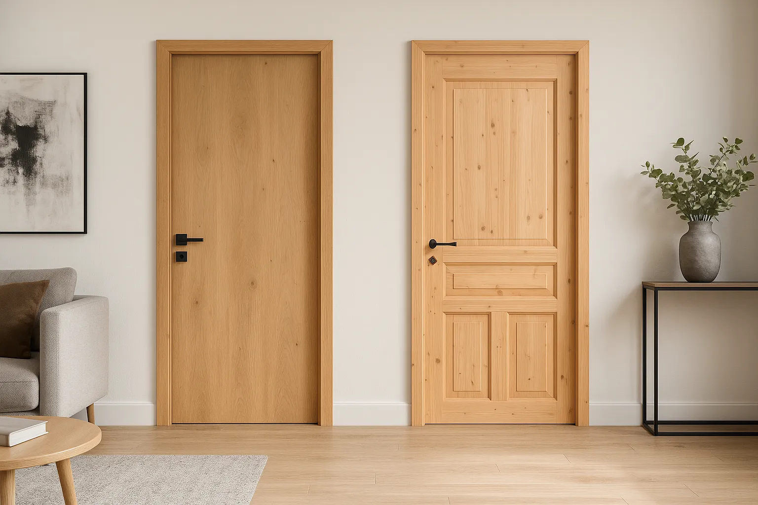 Porte plane vs porte cadrée : deux styles, deux ambiances